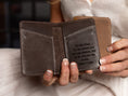Load image into Gallery viewer, Front Pocket Wallet, Custom Leather Wallet, Slim front pocket bifold wallet, Personalized Slim Wallet, Card Holder, Engraved Wallet