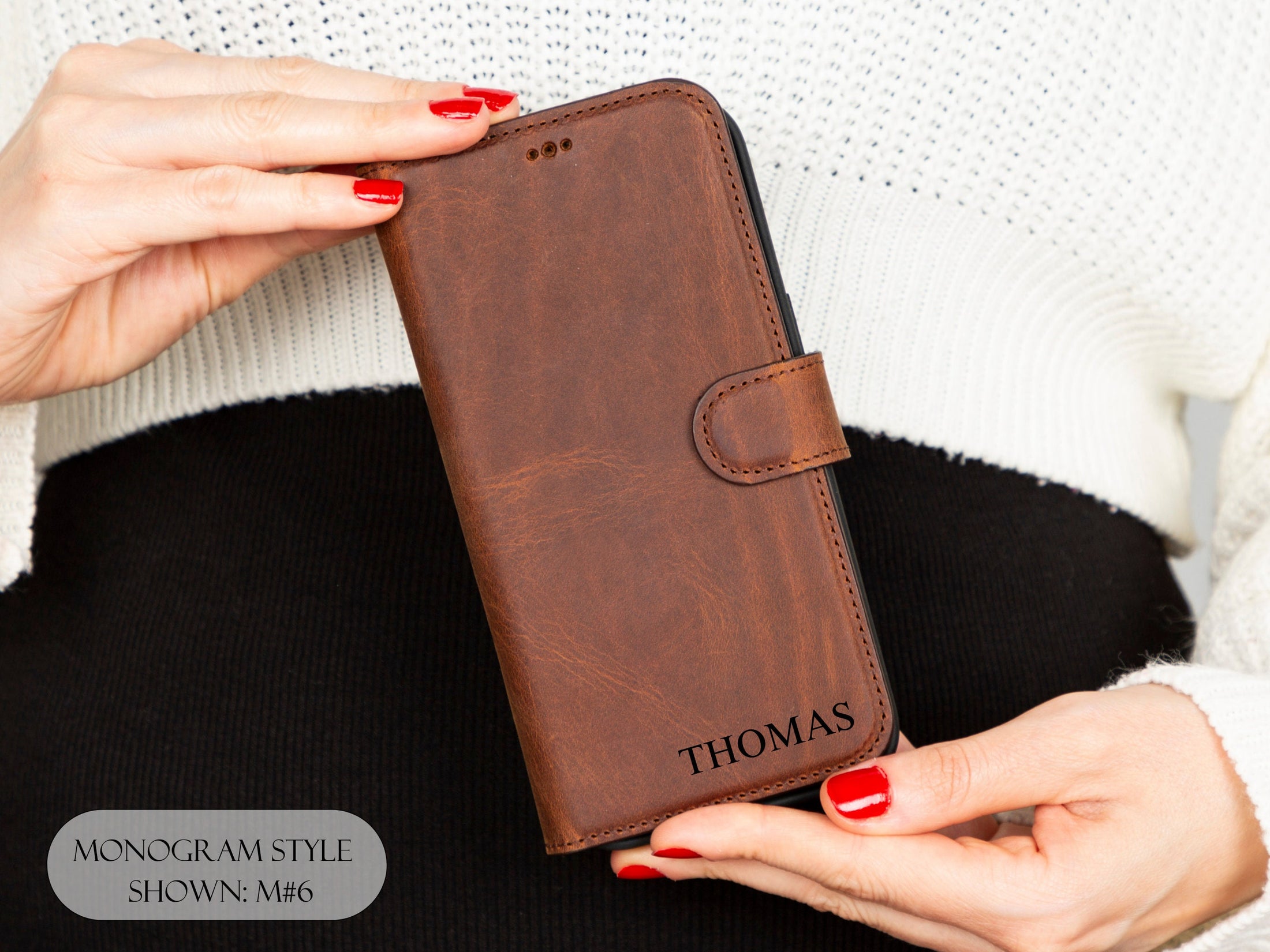 Custom Leather iPhone15 Pro, Promax case, Christmas 2023 Gift, Personalized Leather iphone case and wallet