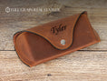 Load image into Gallery viewer, Leather Glasses Case with Snap Closure, Personalized Eyewear Protector, Full Grain Leather Sunglasses Sleeve
